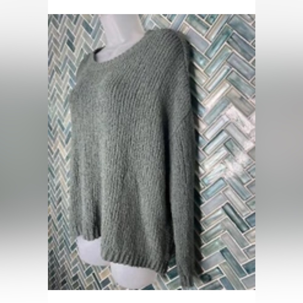 Aerie Dark Mossy Green Oversized Open Weave Boxy Women's Sweater